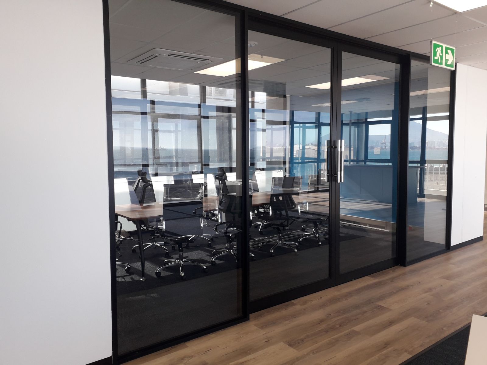 Glass office sliding door